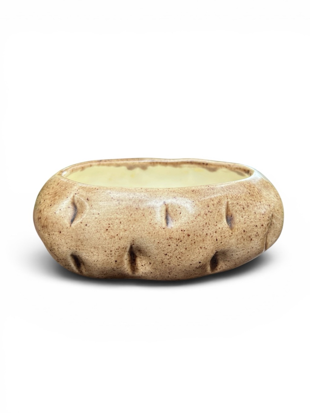 Vintage • Ceramic potato planter dish